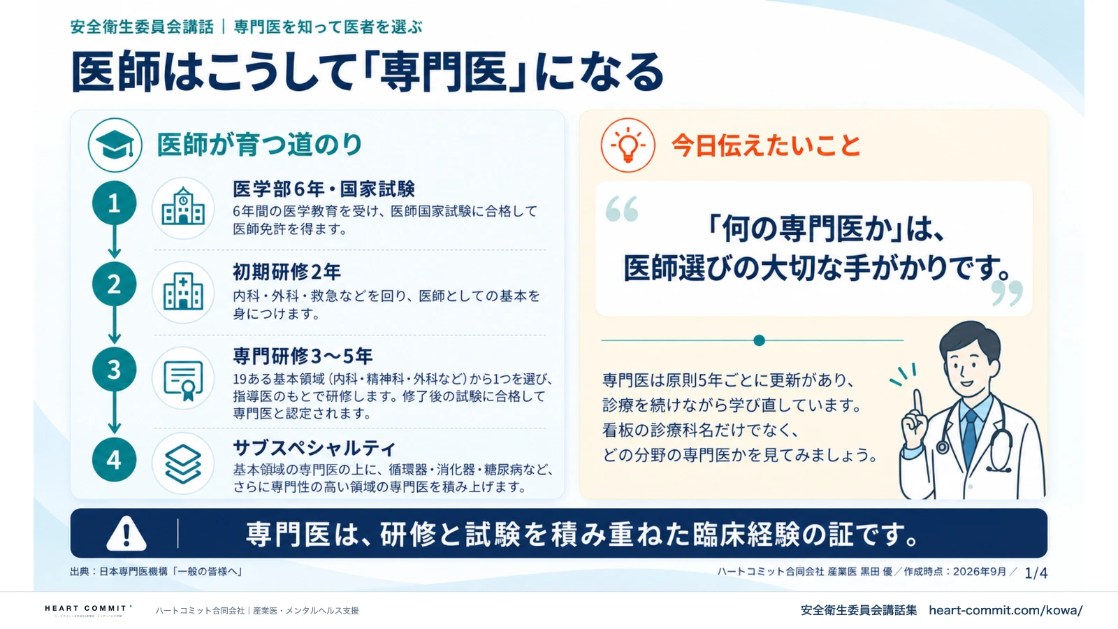 医師はこうして「専門医」になる|医学部・初期研修・専門研修・サブスペシャルティ