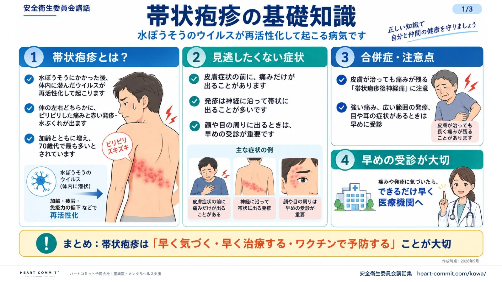 帯状疱疹の基礎知識|帯状疱疹とは・見逃したくない症状・合併症と注意点・早めの受診